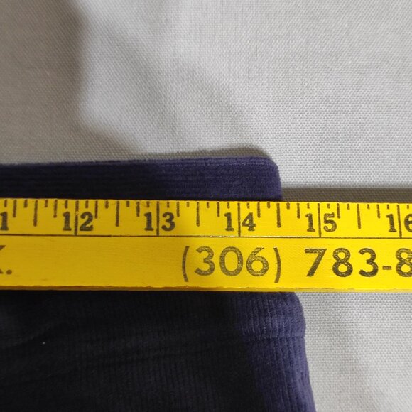 HUE Corduroy Leggings women's size M dark blue stretchy ankle crop - Picture 7 of 11